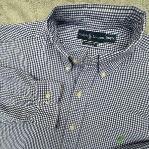 Ralph Lauren Men's Long Sleeve Button Front‎ Shirt Size XL Blue/White Check